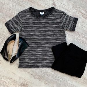 Old Navy S/S Marled B/W Sweater Top